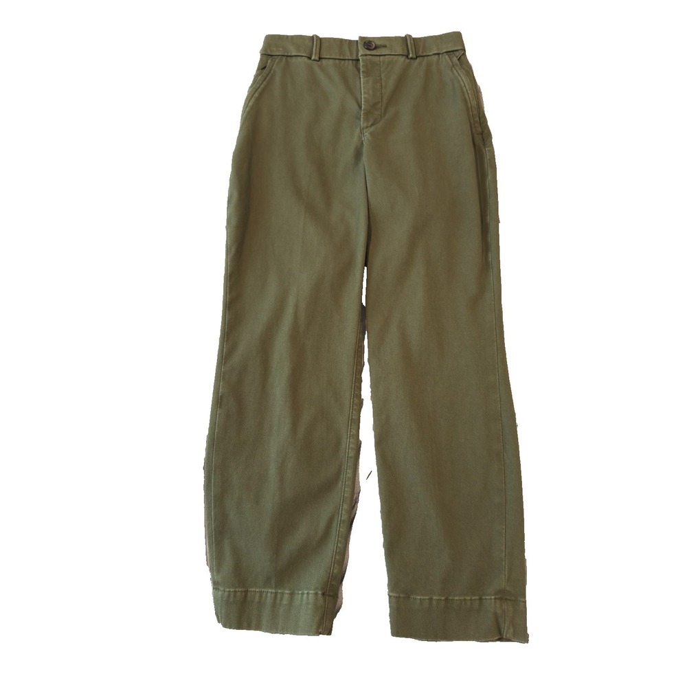 SPANX Straight Leg Twill Pant Women's Small Petite Green